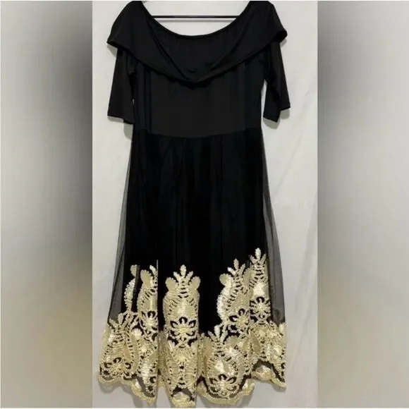 Off Shoulder Lace Tulle dress Size Size 2XL - Picture 4 of 8